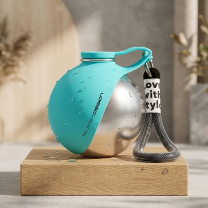 2-in-1 Stainless Steel Dog Travel Water Bottle