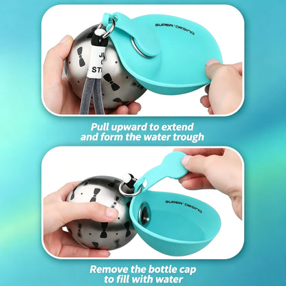 2-in-1 Stainless Steel Dog Travel Water Bottle
